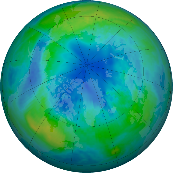 Arctic ozone map for 18 October 2002